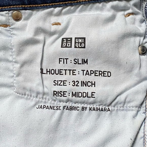 Uniqlo Japanese Denim, slim tapered mid-rise fit - Picture 5 of 5